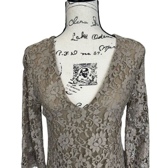 Bailey 44 Treasure Chest Fit and Flare Neutral Cream Lace Mini Dress, 8 - Picture 3 of 10